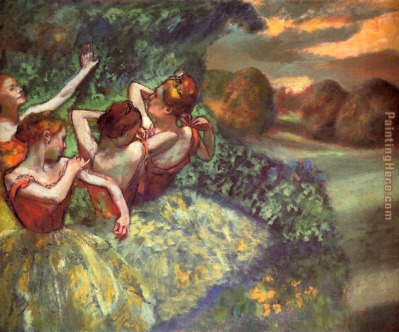 Four Dancers painting - Edgar Degas Four Dancers art painting